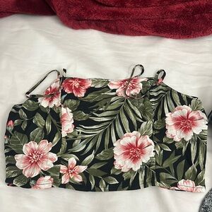 Strappy floral crop top